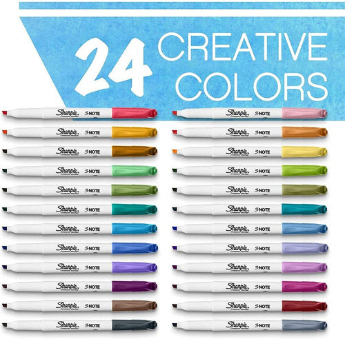 Imagen 2 de 5 de Marcador Resaltador Sharpie S-note X 24 Colores