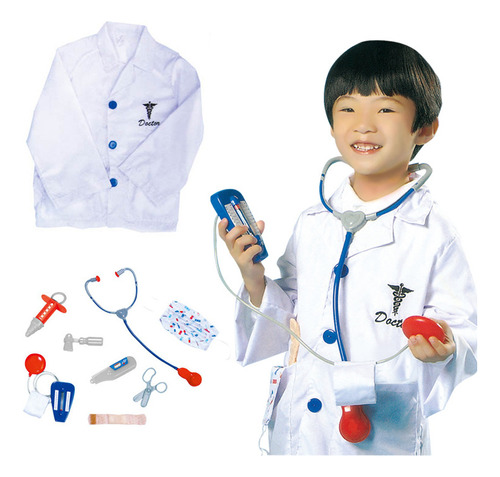 Disfraz De Doctor Infantil Bata Utensilios Tapaboca Ltf Shop