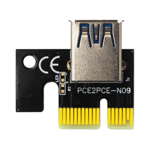 Adaptador Pci-e X1 Riser  Con Conexión Usb3.0 Y Oro Plateado