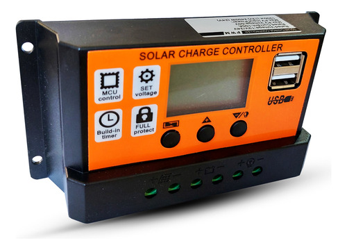 Controlador De Carga Para Painel Solar 100a Usb 12/24v Pwm