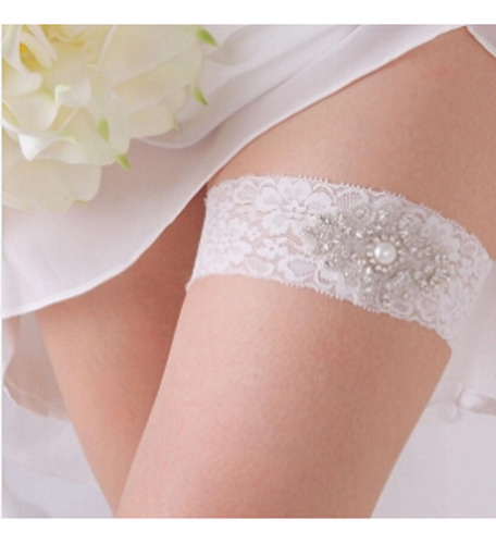 Nya Liga De Boda Nupcial Accesorio Novia Elástico Encaje