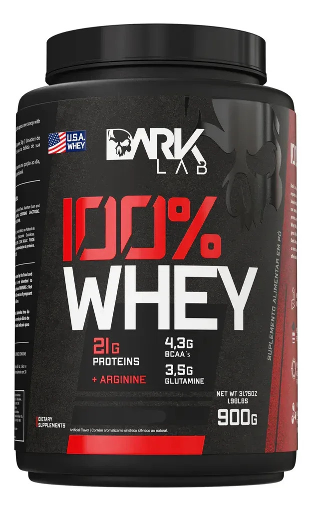 100% Whey Protein 900g Sabores - Dark Lab Sabor Coco Coco