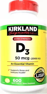 Kirkland Signature Vitamina D3 50 Mcg (2000iu), 600 Capsulas