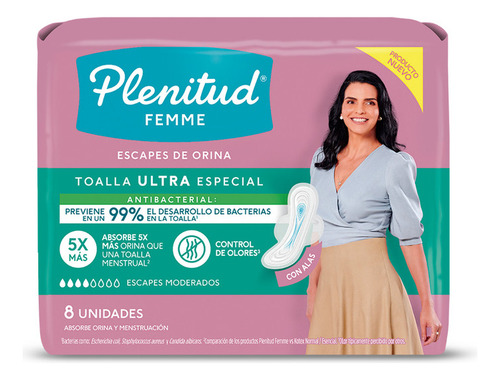 Imagen 3 de 3 de Plenitud Femme Toalla Ultra Especial X 8 Unidades