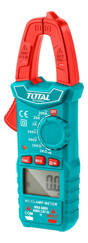 Tester, Pinza Amperimétrica Total, 2000 Cuentas, Memoria - Corriente, Voltaje, Resistencia - 2 Pilas Aaa - Tmt42002