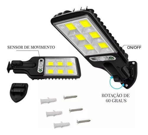 . .. Kit 2 Reflectores Luz Led Solar Sensor Movimiento 100w