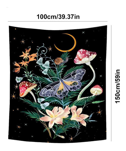 Tapiz De Flores De Mariposa Moon Star Flower Tapestr 2865 