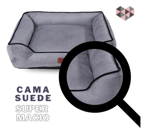 Cama Confortável Para Cachorro Com Ziper Suede 50 X 50