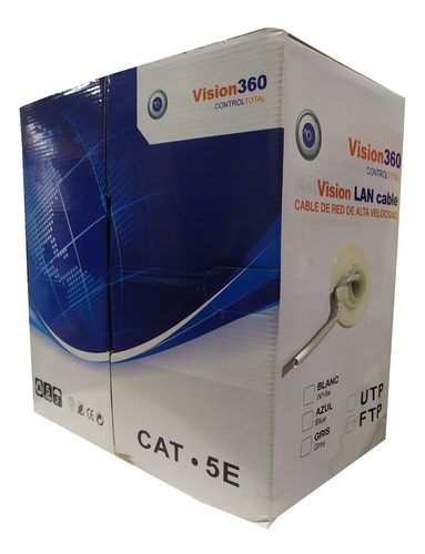 Cable Utp Cat5e Bobina Caja 305 Metros Color Gris Netvision