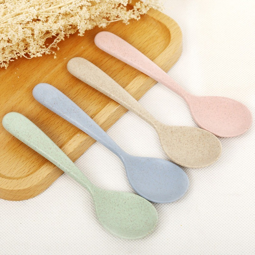 Imagen 4 de 4 de Plato Bowl + Cuchara De Fibra De Bambú Para Bebé Ecofriendly