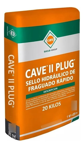 Cave Il Plug - Sello Hidráulico Fraguado Rápido, Saco 20kg