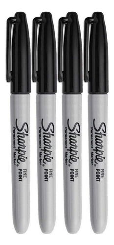 Marcador Rotulador Permanente Sharpie Negro Fino 4-pack