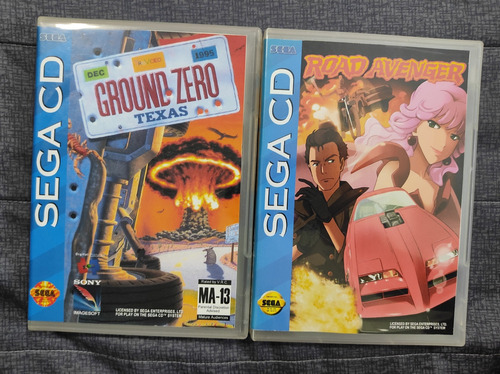 Sega Cd Ground Zero Texas Y Road Avenger Discos Caja Dvd 