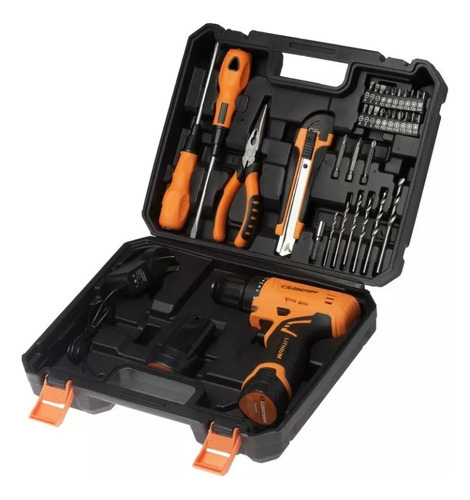 Imagen 3 de 8 de Taladro Atornillador Inalambrico Lusqtoff 2 Baterias 12v + Kit 32 Acc