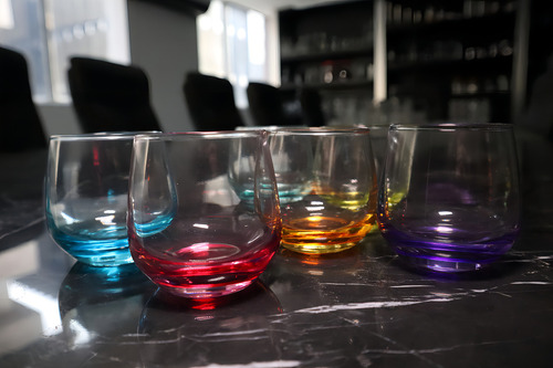 Juego De 6 Tequileros De Colores Gaia Vidrio Cristal 90 Ml Color Colores