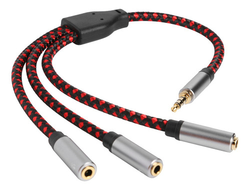 Cable Divisor De Audio Macho De 3,5 Mm A 3 Cables Auxiliares