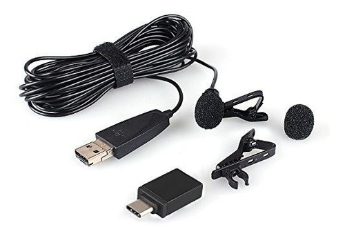 Microfono Usb Zaffiro Lavalier Mic Solape Clip En El Microfo