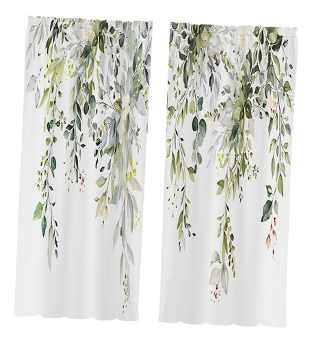2x Hojas Cortinas De La Ventana Cortinas De 90cmx210cm