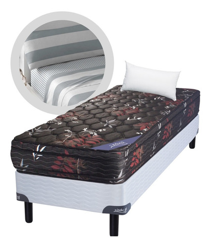 Conjunto Sommier Inducol Pyxis 80x190 1p + Almohada Sabana