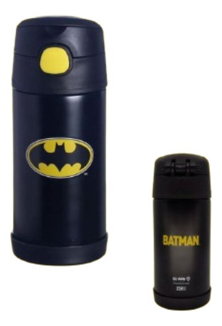 Garrafa Infantil Click Com Canudo Heróis Batman 300ml