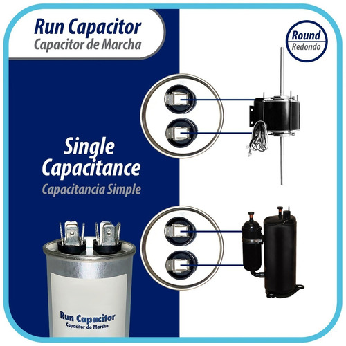 Imagen 8 de 10 de Capacitor Trabajo Marcha 7.5 Uf Mfd 370-450vac 50-60hz