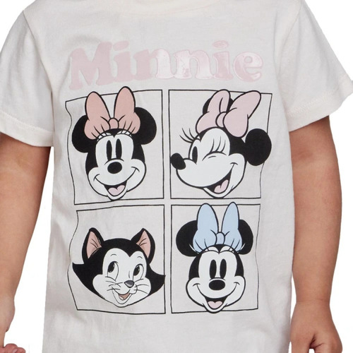 Conjunto Short Y Playera Minnie Mouse Niñas Disney 1198238 Rosa Claro Liso 3 Años