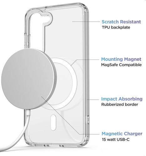 Carcasa Magsafe Transparente C/cargador P/samsung Galaxy