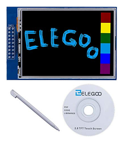 Pantalla Táctil Tft Elegoo Uno R3 De 2,8 Pulgadas Con Conect