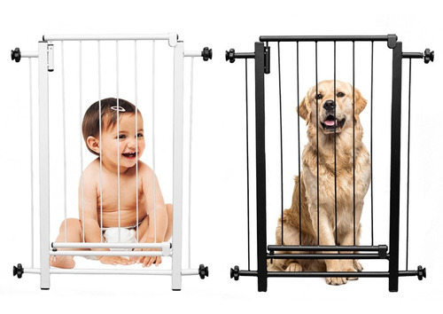 Portao Pet Para Cachorros Segurança Reforçado 95cm A 99cm Cor Branco