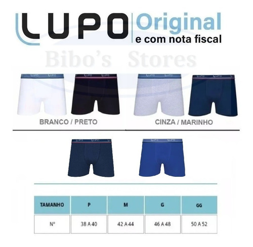 Imagem 1 de 10 de Kit 10 Cuecas Boxer Algodão Lupo 523-088 Promoção Algodão