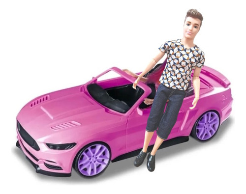 Boneco Tipo Ken Namorado Da Barbie + Carro Conversivel