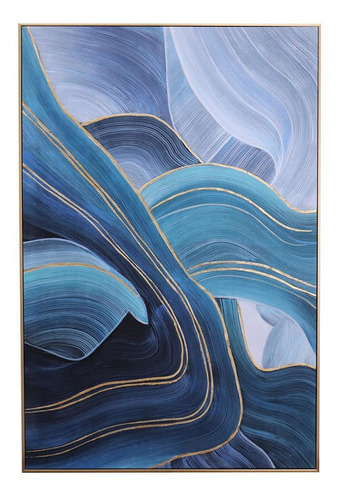 Cuadro Decorativo Mar Profundo 80x120cm Óleo A Mano 