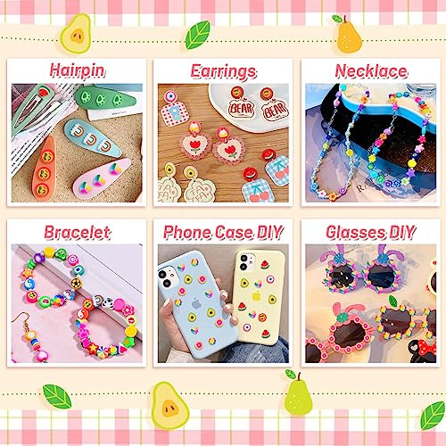 360 Piezas De Cuentas De Arcilla De Frutas Y Flores Pul...