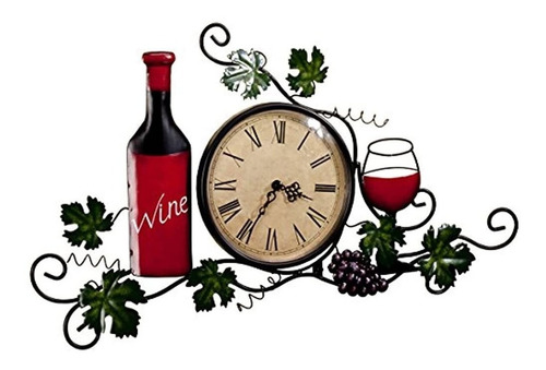 Reloj De Pared Con Motivo Vino