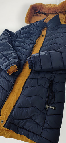 Parka Reversible Mujer Con Capucha Desmontable Y Abrigo