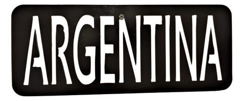 Cartel Argentina Chapa Tipo Patente Color Negro 38x15