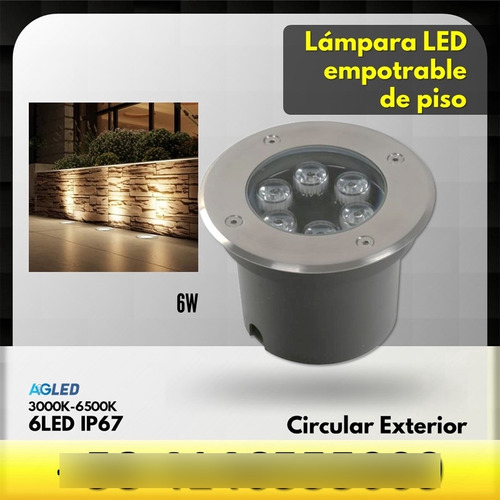 Lampara De Piso 6w 6led Blanco 3000k Ip67 Exterior