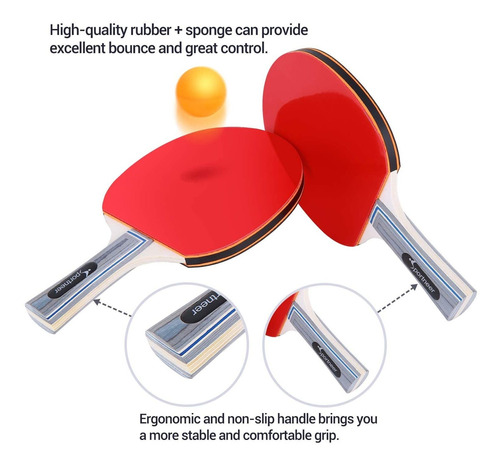 Sportneer Table Tennis Net Set, 4 Pro Premium Ping Pong Padd