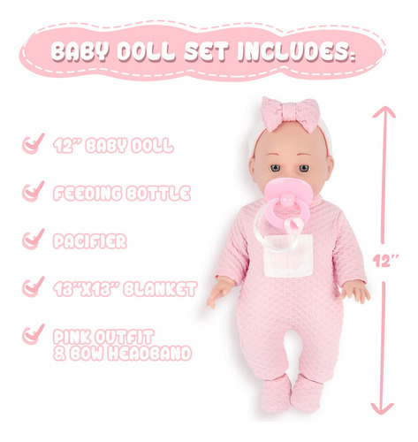 Muñeca Bebe Con Ropa 12 PuLG Regalo Niñas Navidad 10