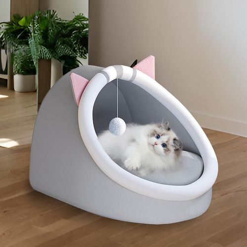 Cama Para Gato, Base Antideslizante, Portátil, Gris M