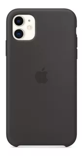 Funda silicone cover Apple Silicone case black con diseño liso para Apple iPhone 11 por 1 unidad