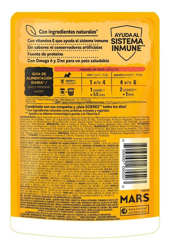 Imagen 3 de 6 de Pedigree Alimento Húmedo Raza Pequeña Res Filetes 10 Sobres