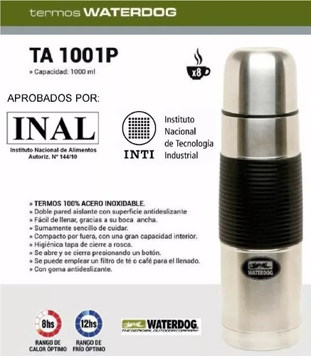 Termo Waterdog Acero Inox 1000cc Bala Ta 1001p