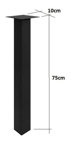 Imagem 2 de 2 de Kit 4 Pé 75cm Mesa Tubo Cannes Hairpin Legs Preto Metal Aço