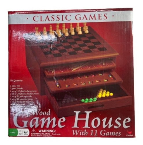 Game House 11 Juegos De Madera Damas Chinas, Ajedrez