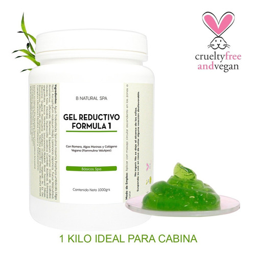  Gel Reductivo 1 Kilo Ideal Para Masajes, Cabina Y Spa Tipo de envase Tarro de 1 Kilo