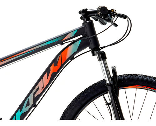 Bicicleta Aro 29 Krw Alumínio 24vel Hidráulico Suspensão S2 Cor Preto/azul E Laranja