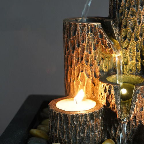 Fonte De Mesa De Coluna Em Camadas Para Relaxamento Com Mini