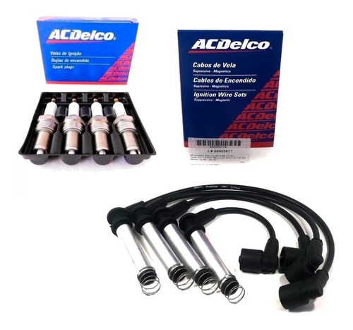 Kit 4 Cables + 4 Bujias Ac Delco Chevrolet Corsa Classic