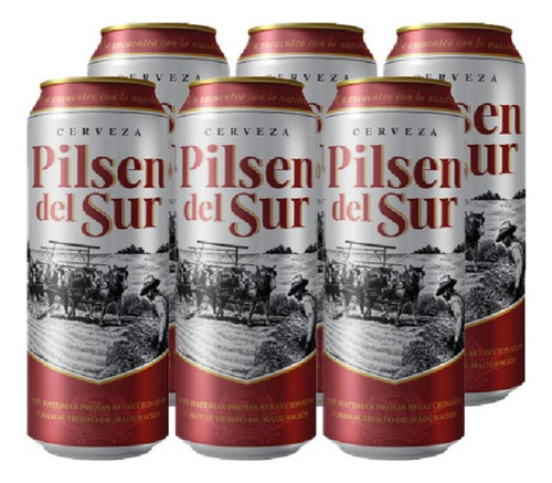 Cerveza Pilsen Del Sur  Lata 473cc  ( 6 Unidades )-super